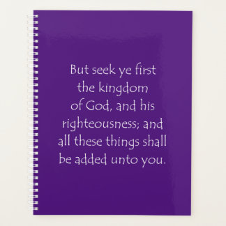 Zitat der Schrift Matthew 6 33 Planer