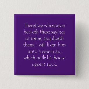 Zitat der Schrift Matthew 7 24 Button