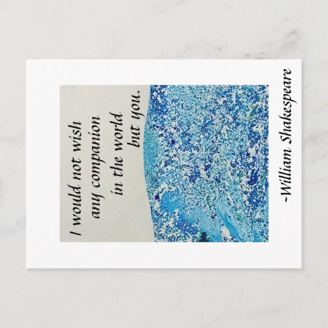 Zitat der Shakespeare-Freundschaft Postkarte (Vorderseite)