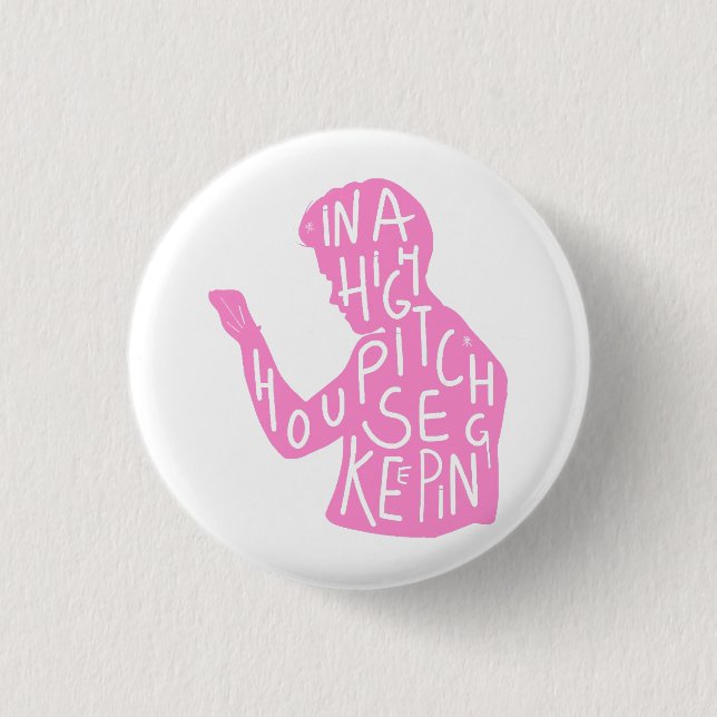 Zitat der Silhouette in Pastellrosa Button (Vorderseite)