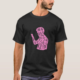 Zitat der Silhouette in Pastellrosa T-Shirt