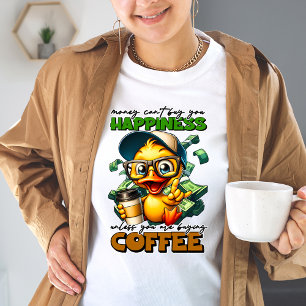 Zitat der Sonnendusche mit Brillen-Coffee-Caption T-Shirt