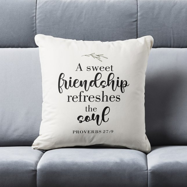 Zitat der "Sweet Friendship Bible Verse Hand Lette Kissen (Von Creator hochgeladen)