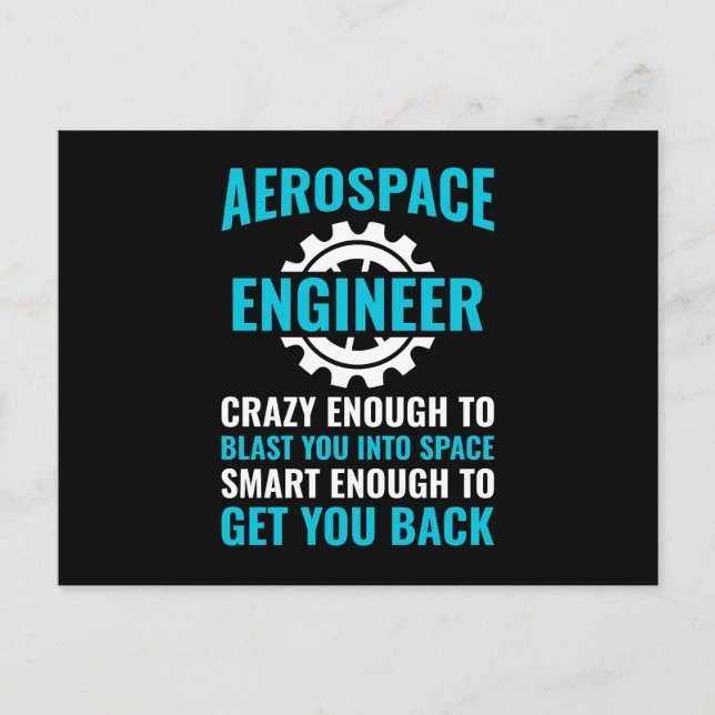 Zitat des "Funny Aerospace Engineer" Postkarte (Vorderseite)