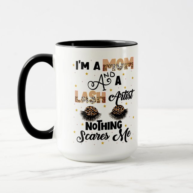 Zitat des Funny Lash Künstlers Cosmetologe  Tasse (Links)
