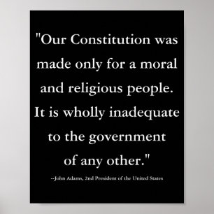 Zitat des Präsidenten John Adams zur Verfassung T  Poster
