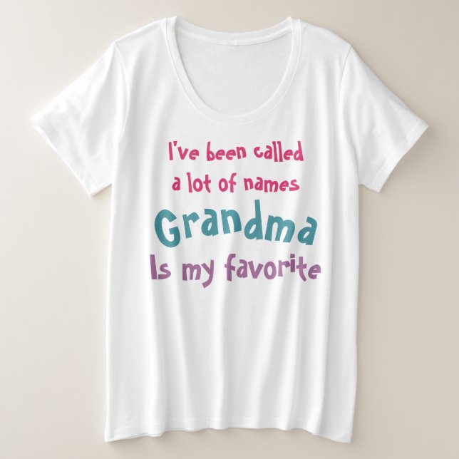 Zitat einer Menge von Namen Großartig Lieblingsang Große Größe T-Shirt (Design vorne)