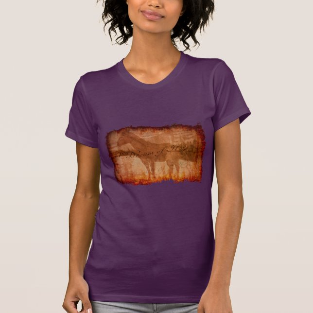 Zitat "Equine Art" und "I Dream of Horses" T-Shirt (Vorderseite)