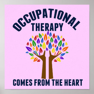 Zitat Ergotherapie Schönes Rosa OT-Büro Poster