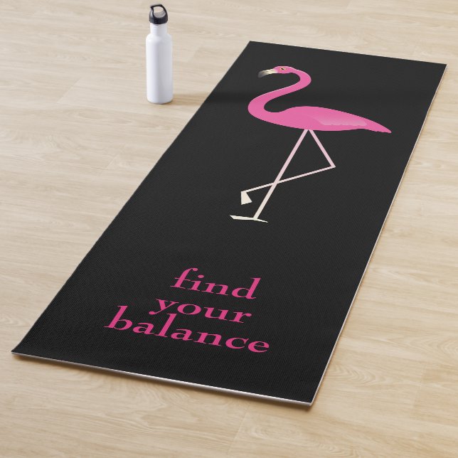 Zitat Finden Sie Ihren Balance rosa Flamingo auf s Yogamatte (Beispiel)