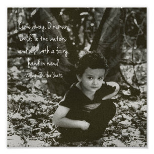 Zitat-Foto-Druck Jungen-feenhafter Williams Yeats Fotodruck