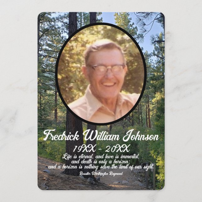 Zitat Foto Pine Tree Hintergrund Gedenkstätte Programm (Vorderseite)