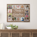 Zitat für rustikales Holz 14-Collage Familienname Künstlicher Leinwanddruck<br><div class="desc">Erstellen Sie Ihre eigene Collage Leinwand mit 14 Ihrer Lieblingsfotos auf einem Holztexturhintergrund.Personalisieren Sie mit Familiennamen und festem Datum. Das Zitat "Family is Everything" fügt dem Foto-Collage-Geschenk eine einzigartige Touch hinzu.</div>