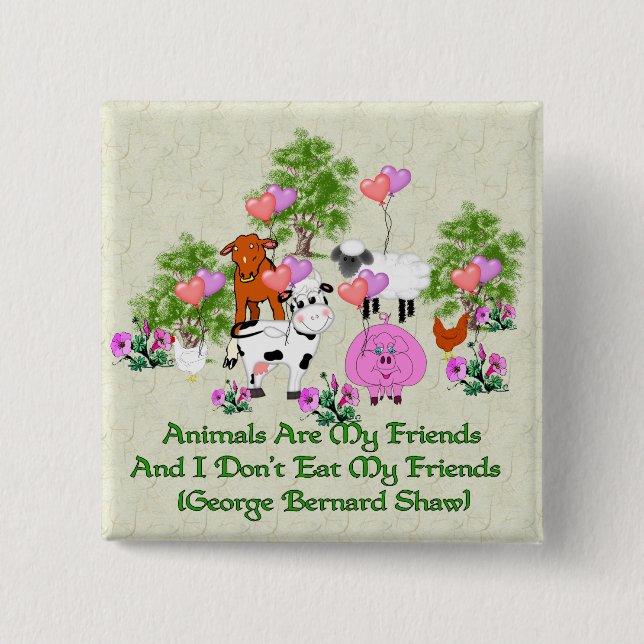 Zitat G.B. Shaw Vegetarian Button (Vorderseite)
