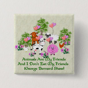 Zitat G.B. Shaw Vegetarian Button