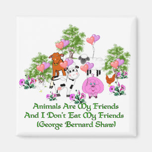 Zitat G.B. Shaw Vegetarian Magnet