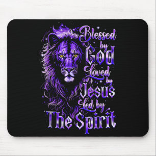 Zitat Gesegnet von Gott Geliebt von Jesus Geführt Mousepad