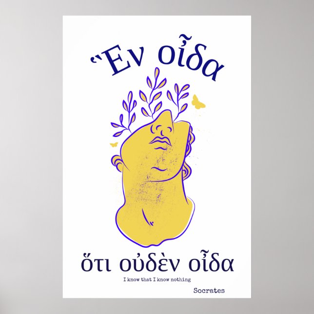Zitat griechischer Philosophen Sokrates Antikes Gr Poster (Vorne)