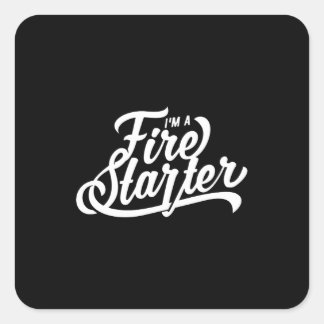 Zitat - Ich bin ein Feuerwehrmann - dunkel Quadratischer Aufkleber