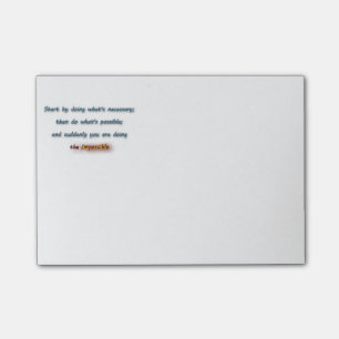 Zitat inspirierend - beginnen Sie, indem Sie tun, Post-it Klebezettel