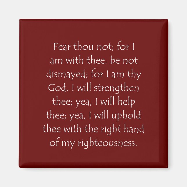 Zitat Isaiah 41 10 Magnet (Vorne)