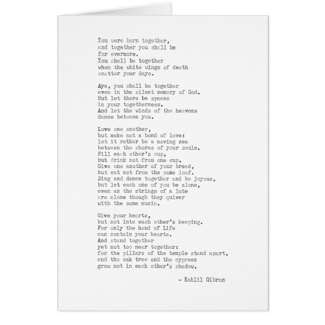 Zitat Kahlil Gibran, inspirierender Schriftsteller (Vorne)