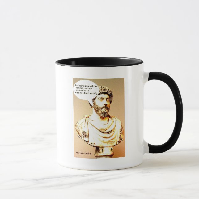 Zitat MARCUS AURELIUS; Gelassen nicht Ihrem Tasse (Rechts)
