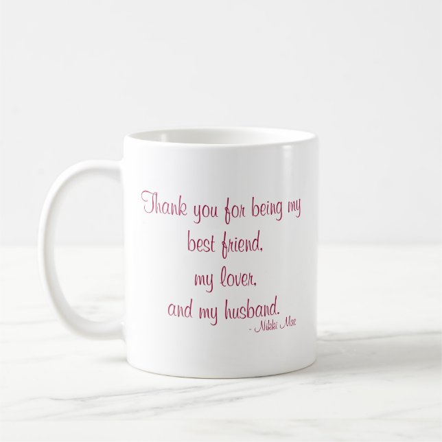 Zitat mit der Mitteilungs-"Liebe" Tasse (Links)