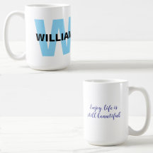 Zitat mit moderner Monogram-Initial und Name