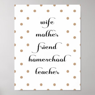 Zitat-Poster von Golddot-Homeschoollehrern Poster