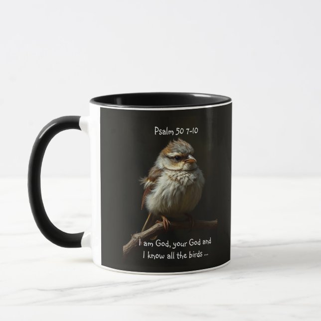 Zitat Psalm Bird zur Inspirationsbibel Tasse (Links)