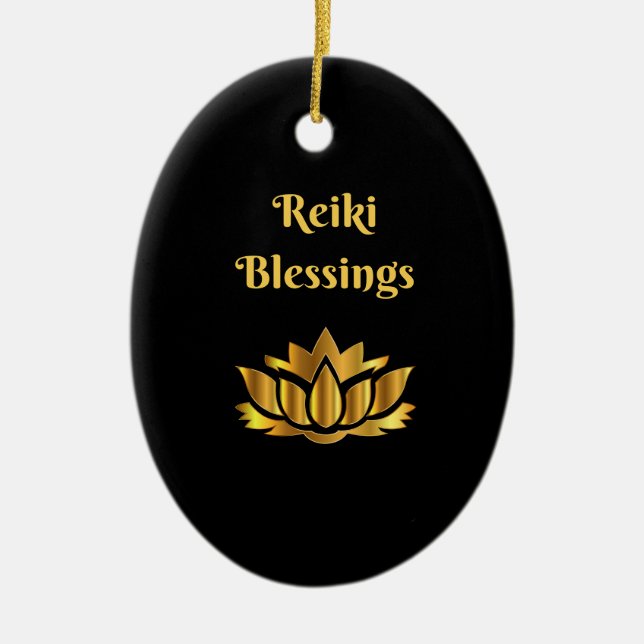Zitat "Reiki Blessings" Keramikornament (Vorne)