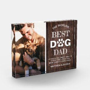 Zitat Rustikales Holz "Bester Vater" Fotoblock