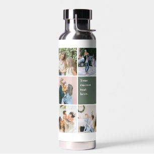 Zitat-Typografie-Familien-Fotocollage-Vorlage Trinkflasche