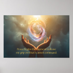 Zitat über das Finden von Frieden Poster