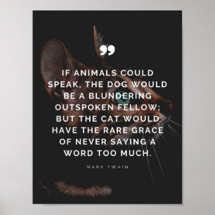 Zitat über die Gnade von Cats durch Mark Twain Poster