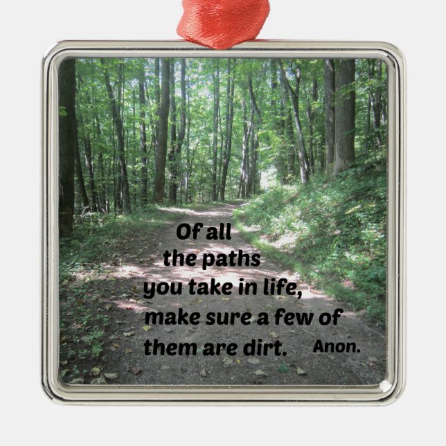 Zitat über die Wege der Natur. Ornament Aus Metall (Vorne)
