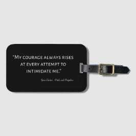 Zitat über Stolz und Vorurteile I Gepäckanhänger