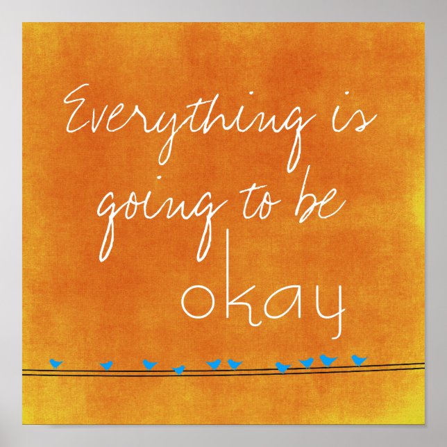 Zitat und Vögel auf Drahtplakaten Poster (Vorne)