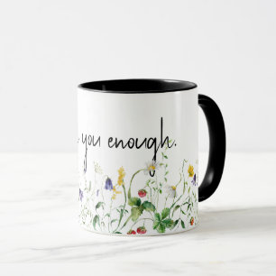 Zitat und Wildblumen auf Weiß Tasse