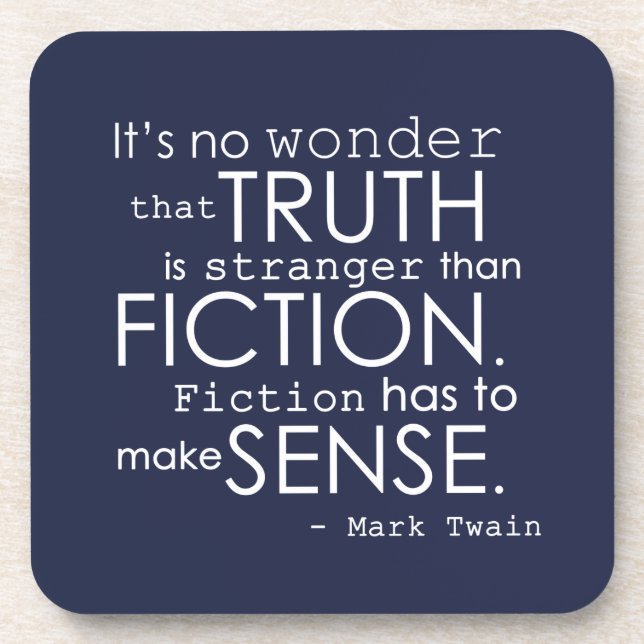 Zitat-Untersetzer-Set Twain literarisches in Untersetzer (Vorderseite)