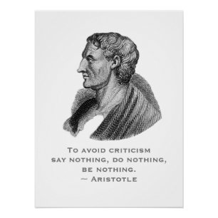 Zitat vermeiden Kritik Philosoph Aristoteles Poster