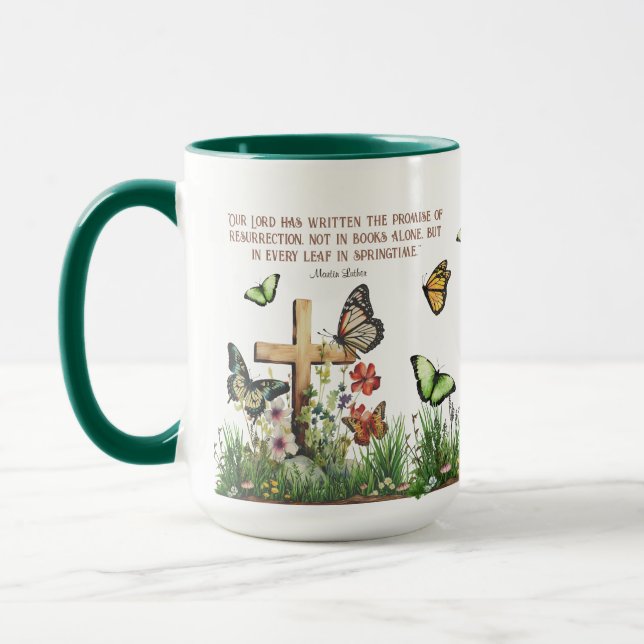 Zitat vom Frühling des religiösen Osterwiederaufer Tasse (Links)