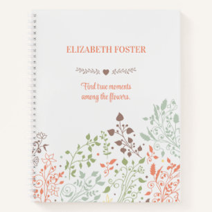 Zitat von Boho Floral Inspiration Notizbuch