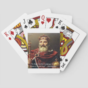 Zitat von Charlemagne und berühmten Sprachen Spielkarten