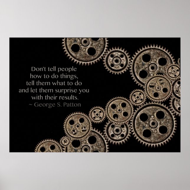 Zitat von George S. Patton zur Führung Poster (Vorne)