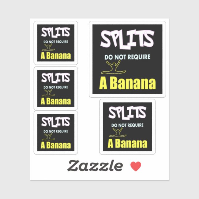 Zitat von Girls Gymnastics Banana Splits Aufkleber (Blatt)