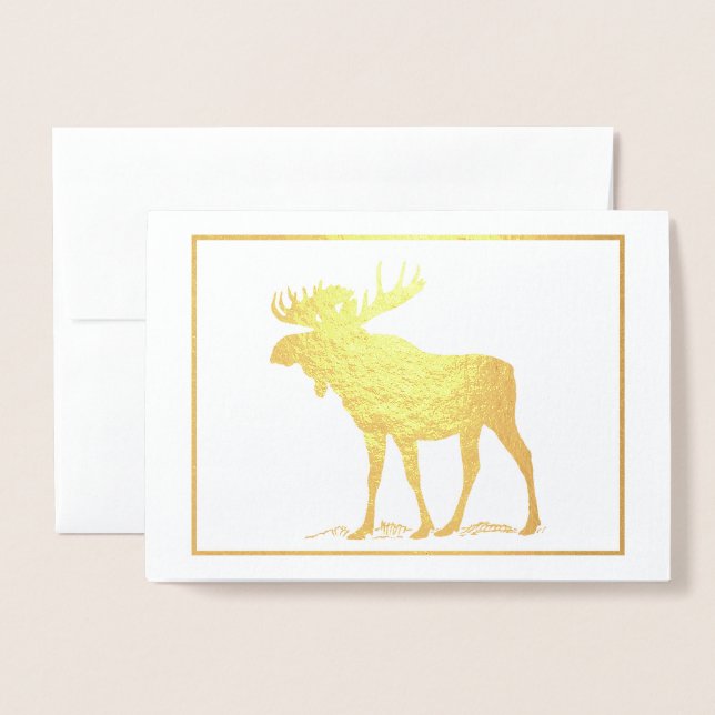 Zitat von Golden Moose Holiday Wilderness Folienkarte (Vorderseite mit Umschlag)