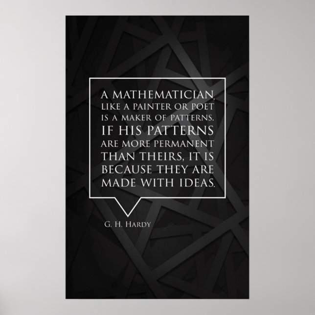 Zitat von Hardy - Math Posters Poster (Vorne)