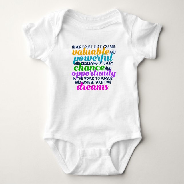Zitat von Hillary Clinton Inspirational Dreams Baby Strampler (Vorderseite)